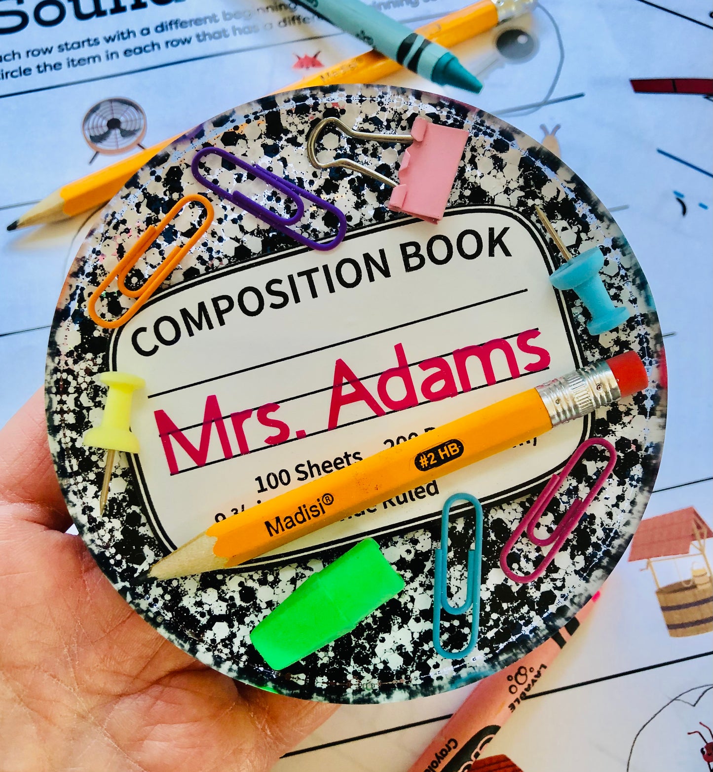 Custom Composition Notebook Coaster