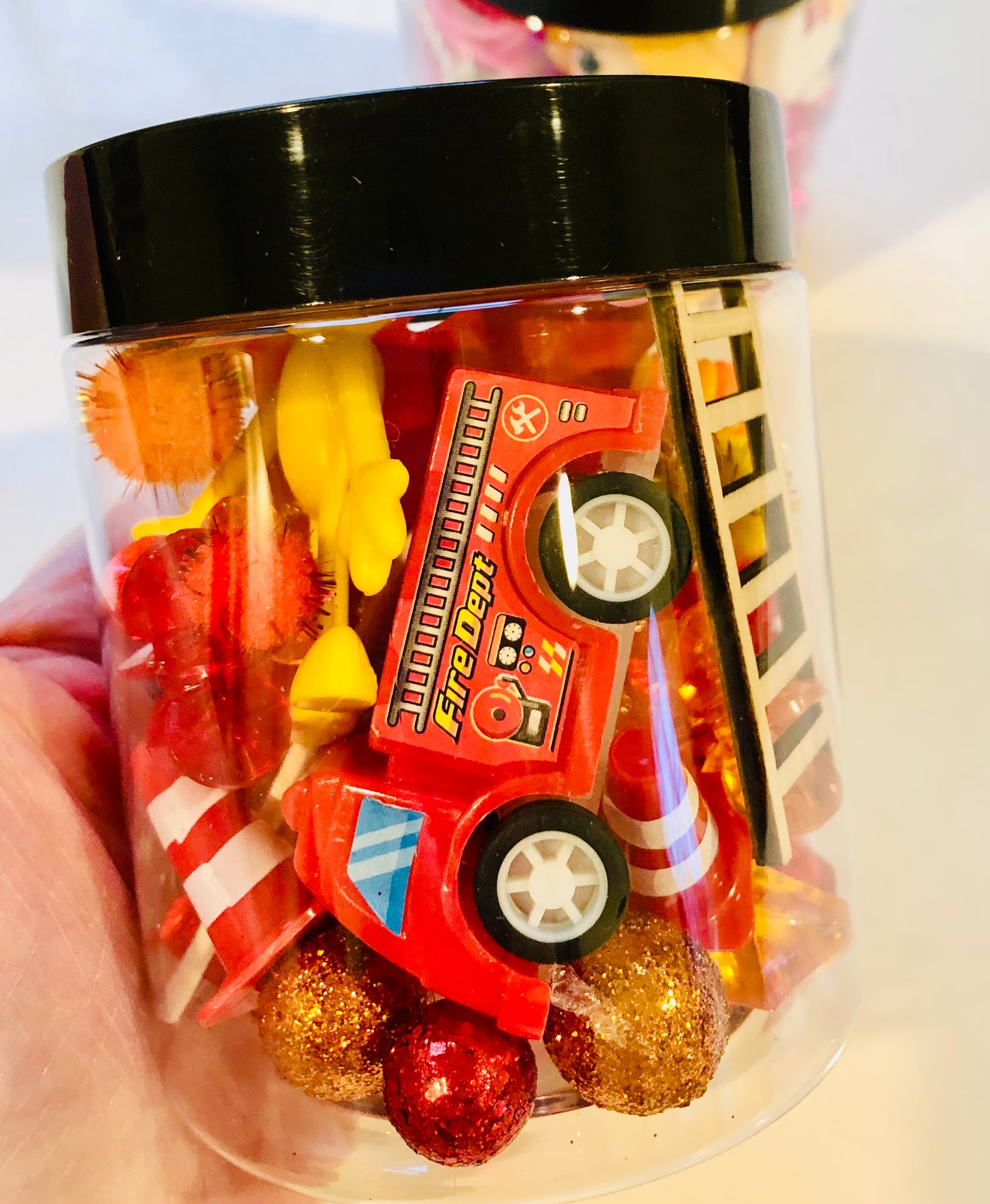 Fire Truck Dough Jar